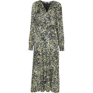 Whistles Marlow Khaki Leopard Swirl Midi Dress